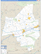 Bloomsburg-Berwick Metro Area Wall Map Basic Style